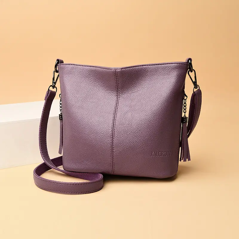 Purple Tassel Shoulder Bag for Women