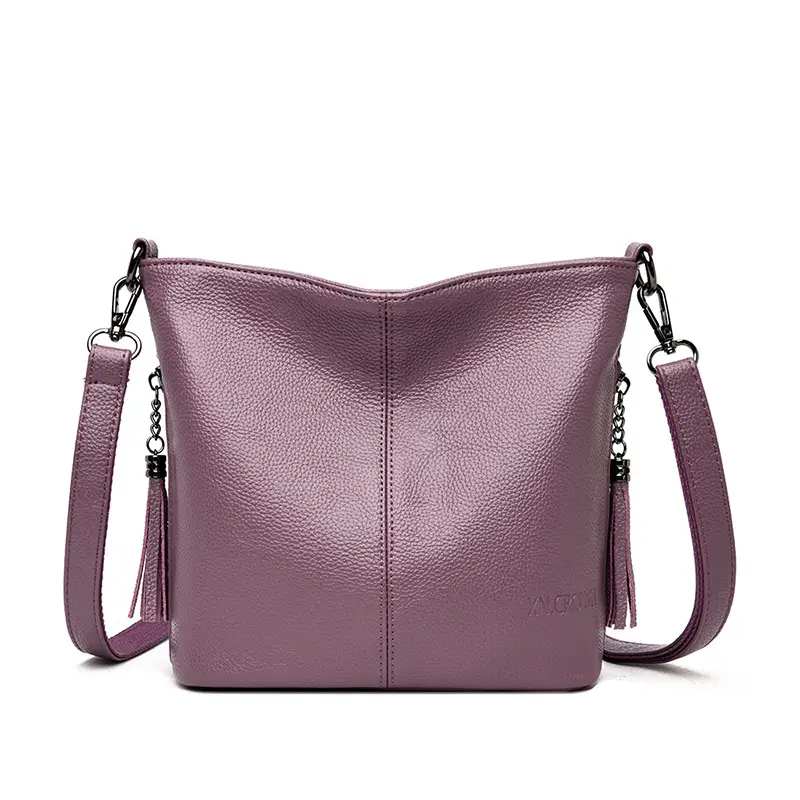 Purple Tassel Shoulder Bag for Women
