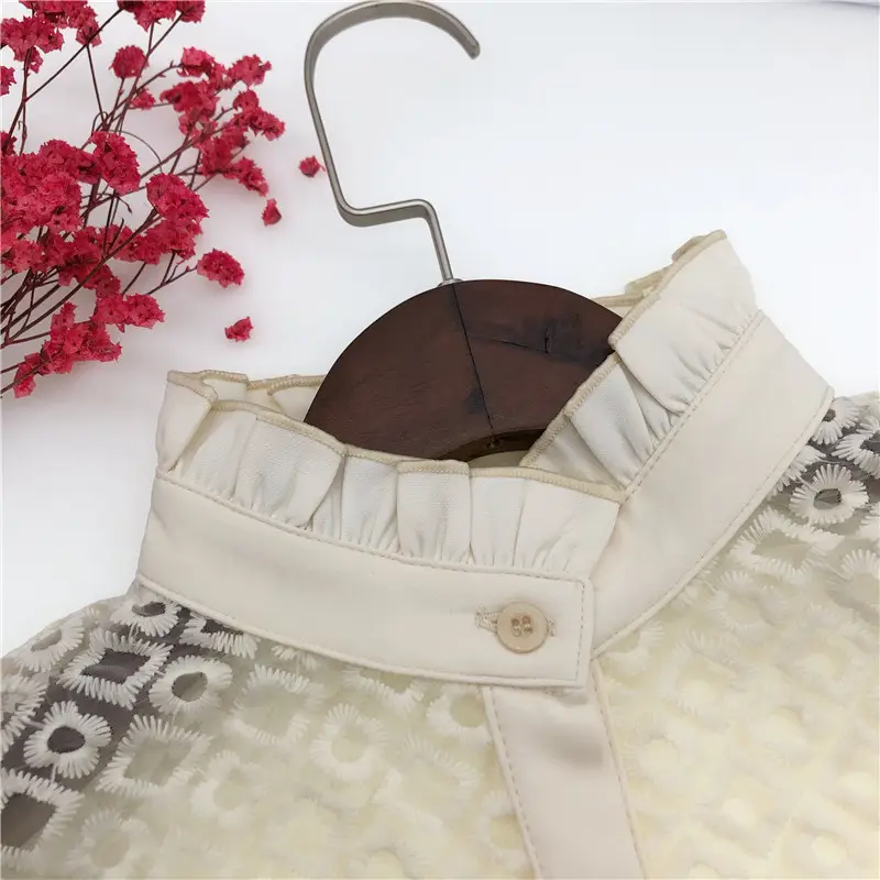 Black Embroidered Fake Collar Shirt for Women — feature 13
