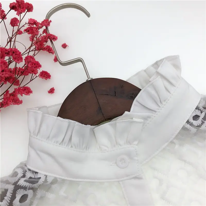 Black Embroidered Fake Collar Shirt for Women — feature 14