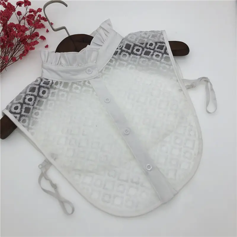 Black Embroidered Fake Collar Shirt for Women — feature 15