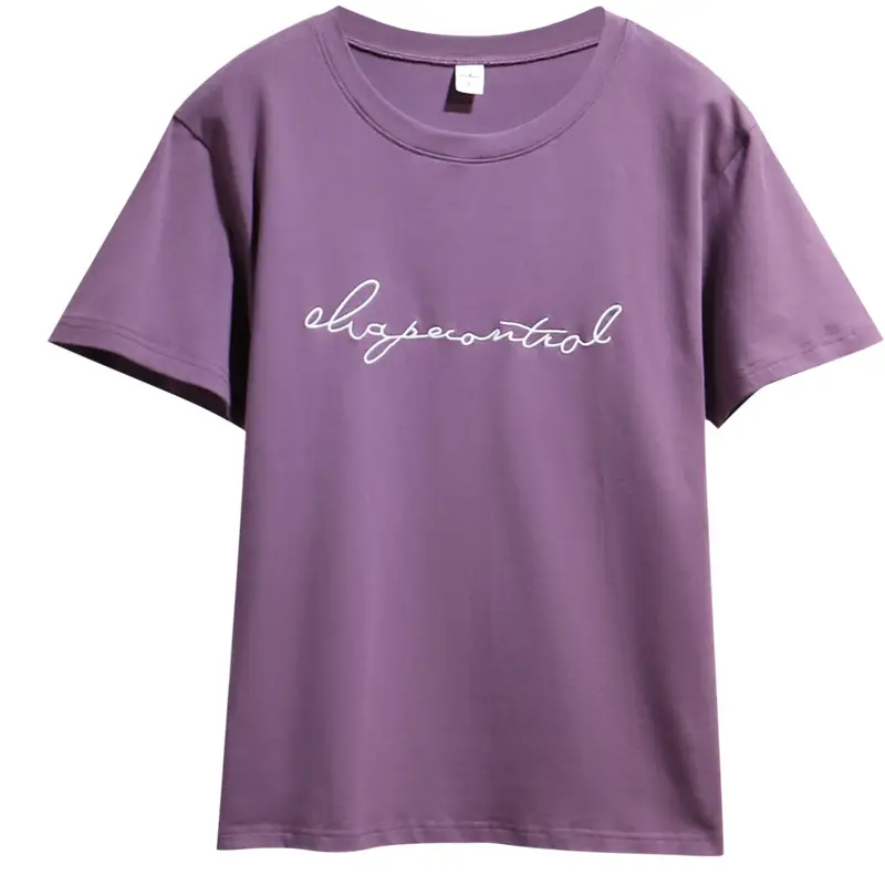 Women's Orange Letter Print T-Shirt Large Summer Wear - Image 7