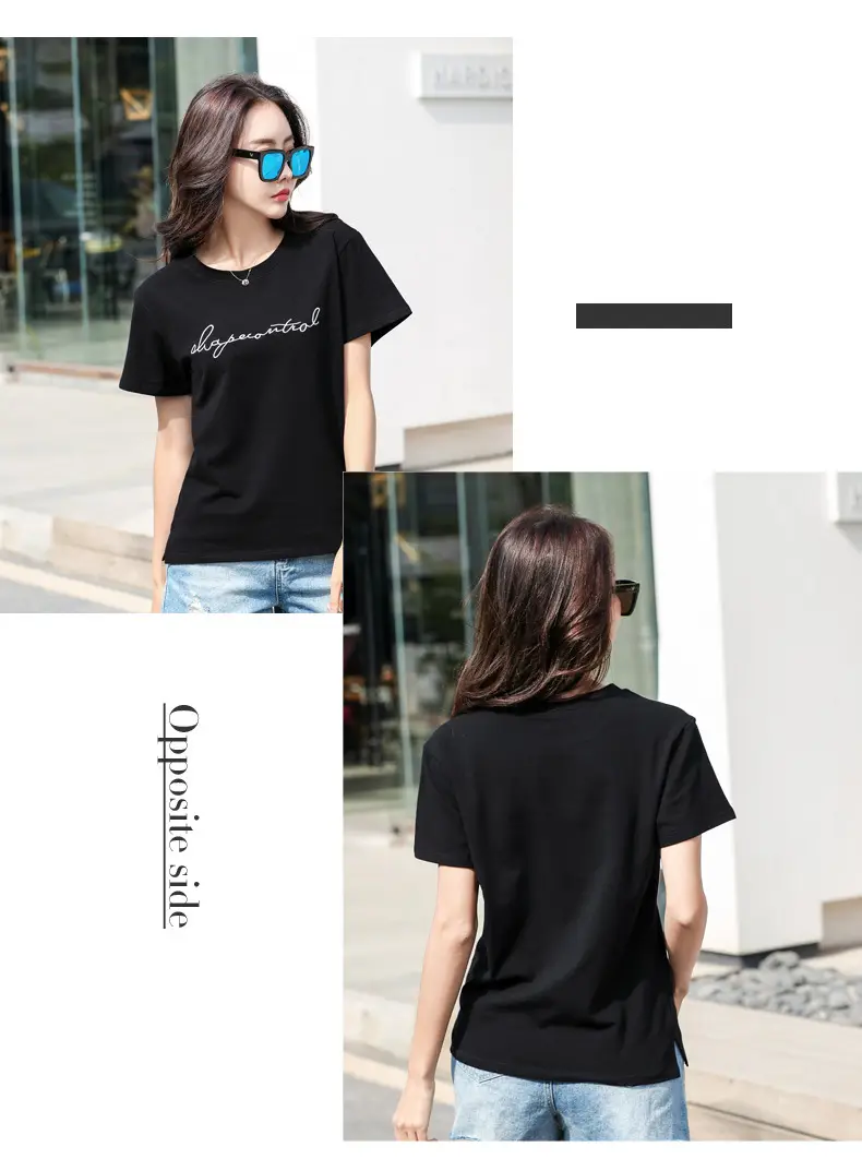 Women's Orange Letter Print T-Shirt Large Summer Wear — feature 29