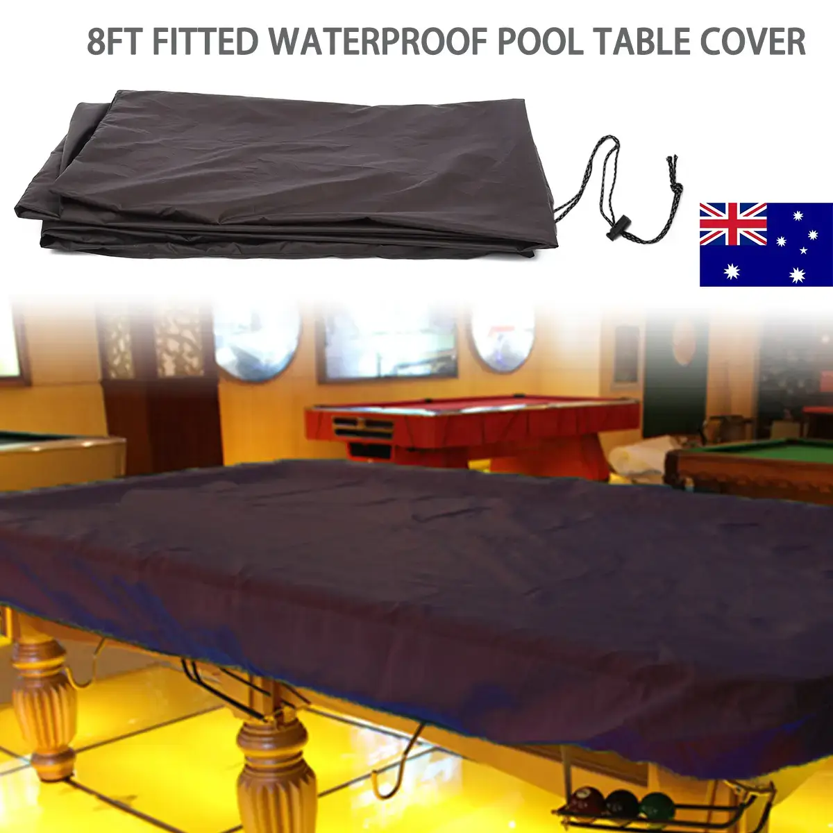 Waterproof 8ft Billiard Table Cover 210D Oxford - Image 3