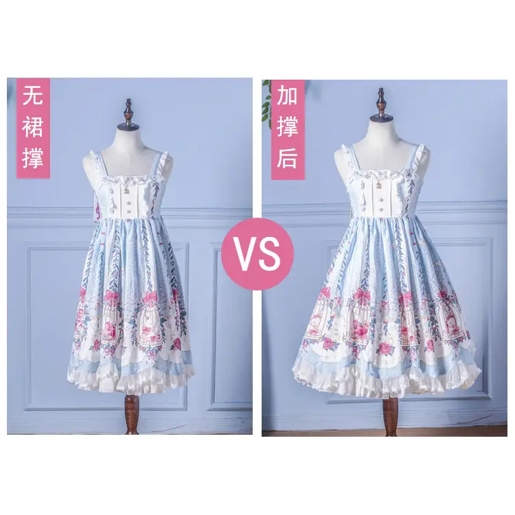 White Tiered Lolita Petticoat Skirt for Girls - Image 2
