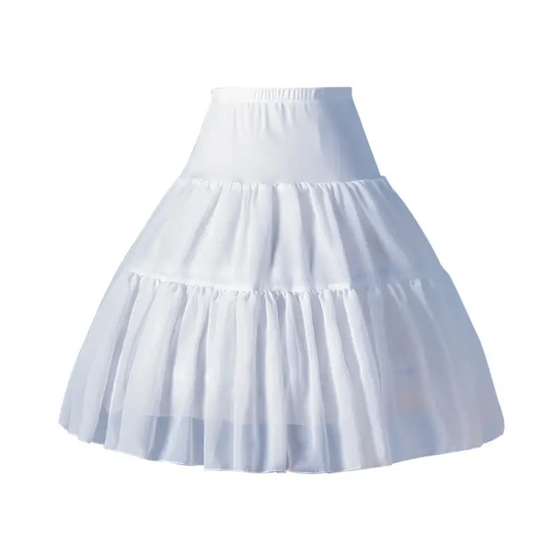 White Tiered Lolita Petticoat Skirt for Girls - Image 5