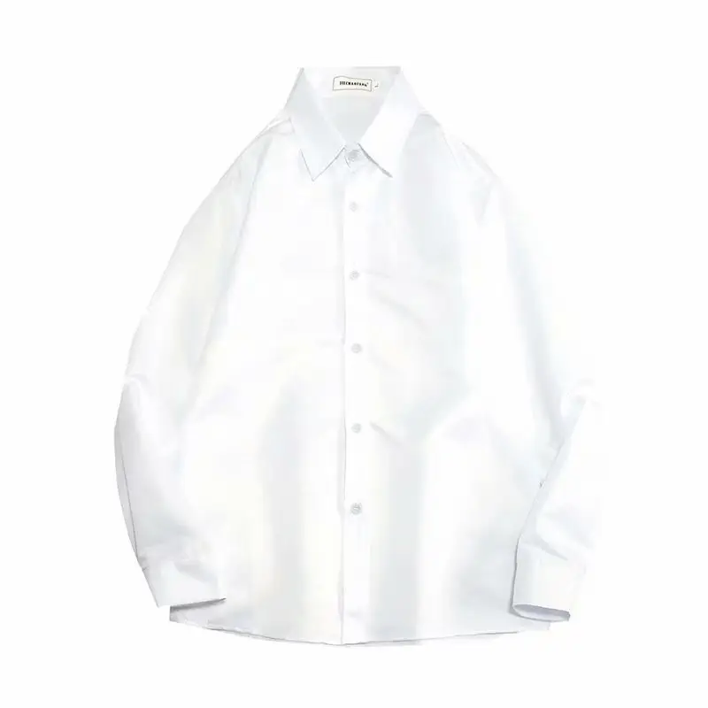 Men Slim Fit Long Sleeve Shirt Red Button Collar