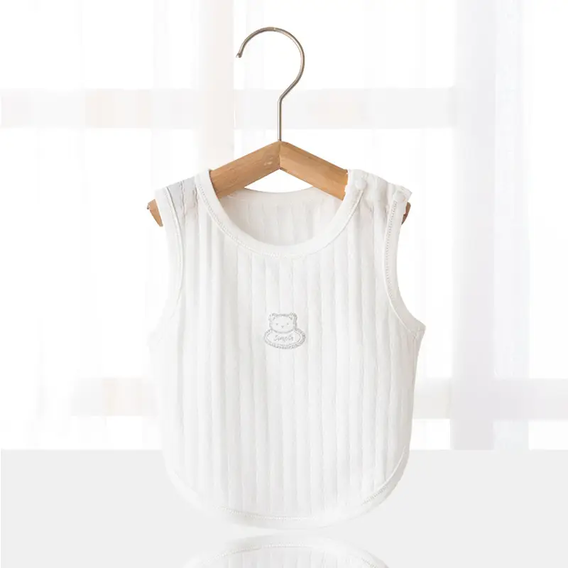 White Cotton Sleeveless Baby Dress with Cute Embroidery - Image 18