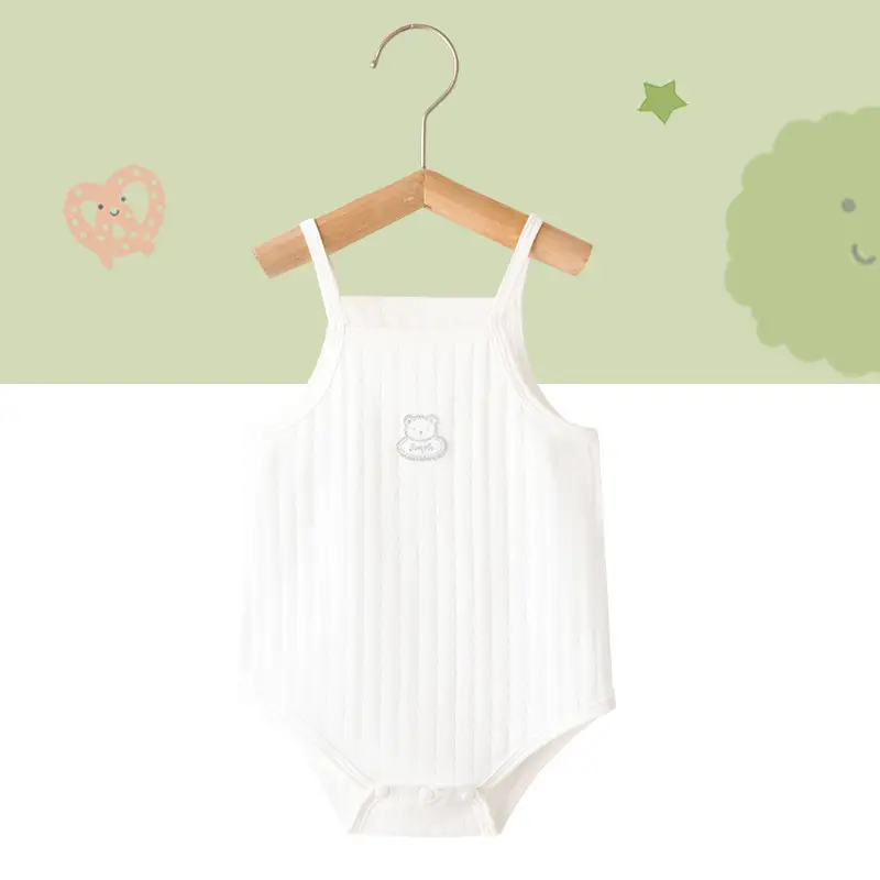 White Cotton Sleeveless Baby Dress with Cute Embroidery - Image 26