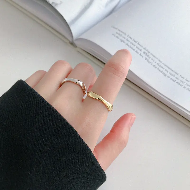 925 Sterling Silver Women's Adjustable Wave Ring