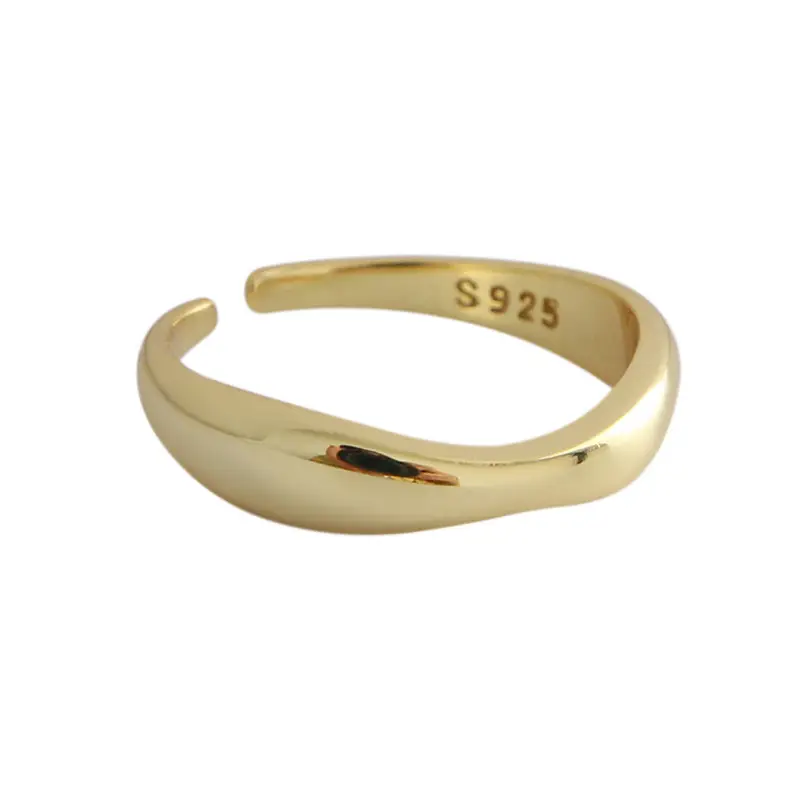 925 Sterling Silver Women's Adjustable Wave Ring