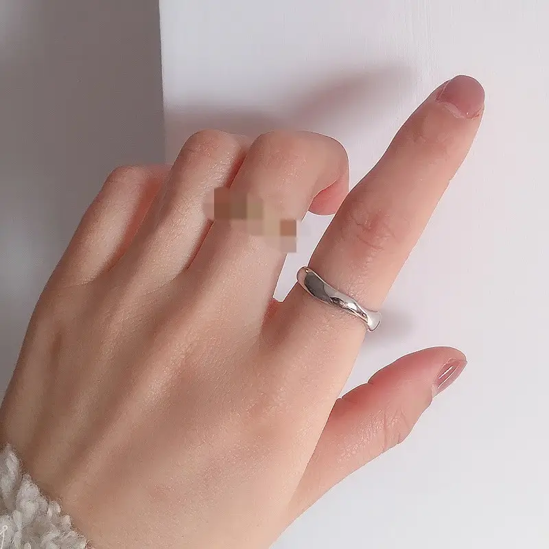 925 Sterling Silver Women's Adjustable Wave Ring