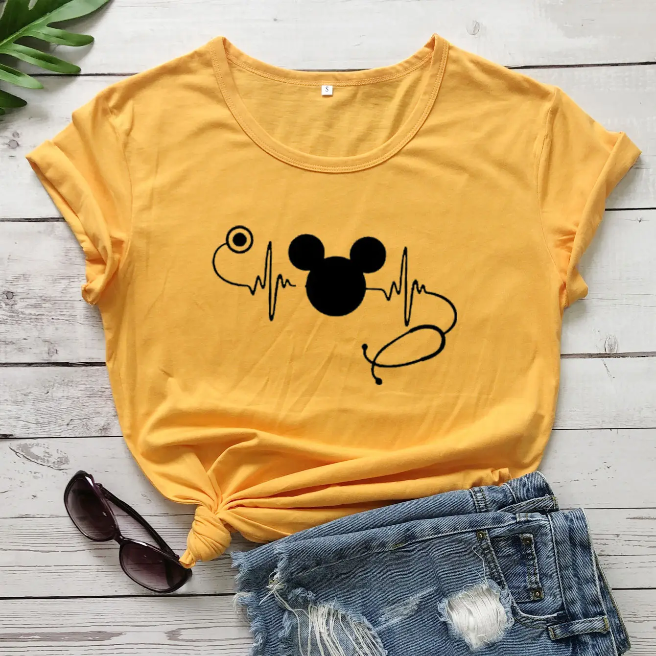Mickey Mouse Stethoscope White T-Shirt Short Sleeve - Image 5