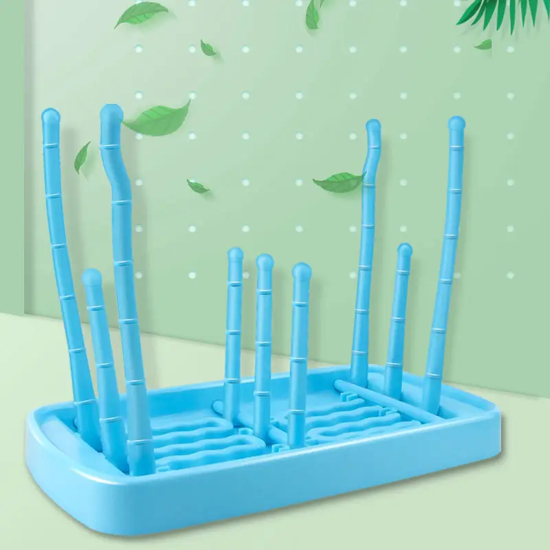 Baby Bottle Drying Rack Blue Dust Proof Storage - Image 3