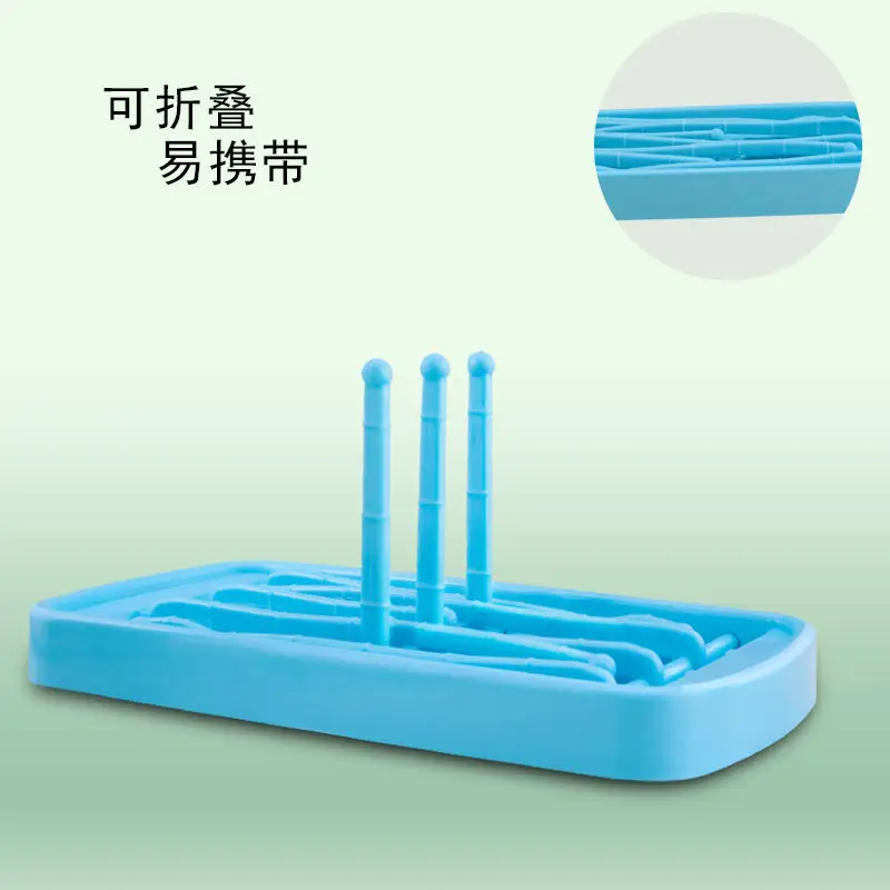 Baby Bottle Drying Rack Blue Dust Proof Storage - Image 4