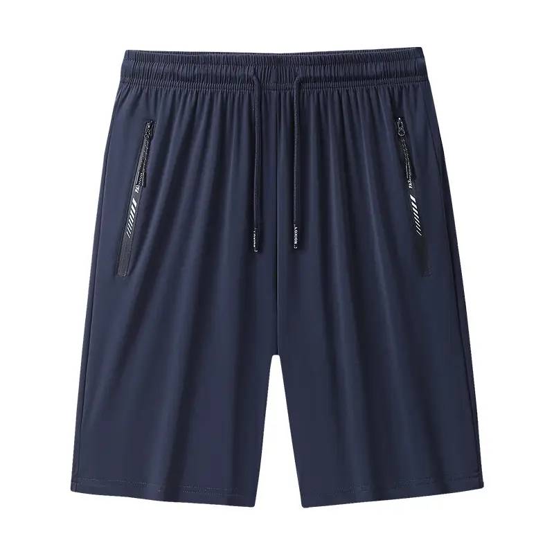 Men's Warp Knitted Ice Silk Shorts Navy Blue L-9XL