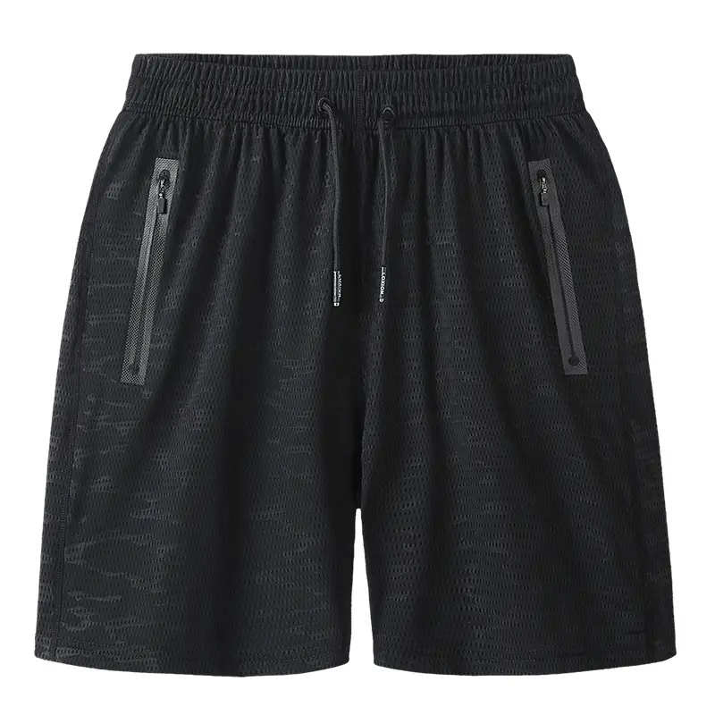 Men's Warp Knitted Ice Silk Shorts Navy Blue L-9XL