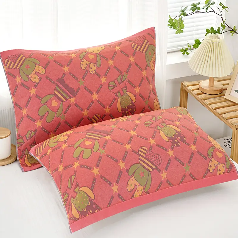 Cotton Multi-Layer Pillow Towel with Cartoon Pattern - Image 12