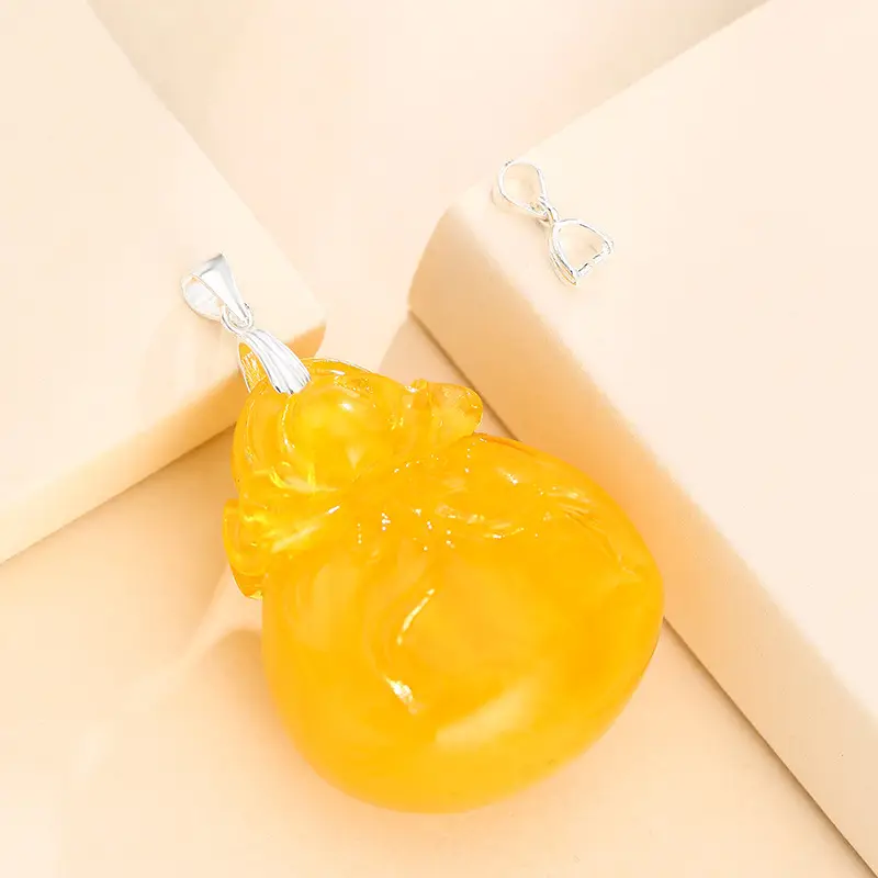 S925 Sterling Silver Melon Button Jade Pendant Clip Buckle - Image 4
