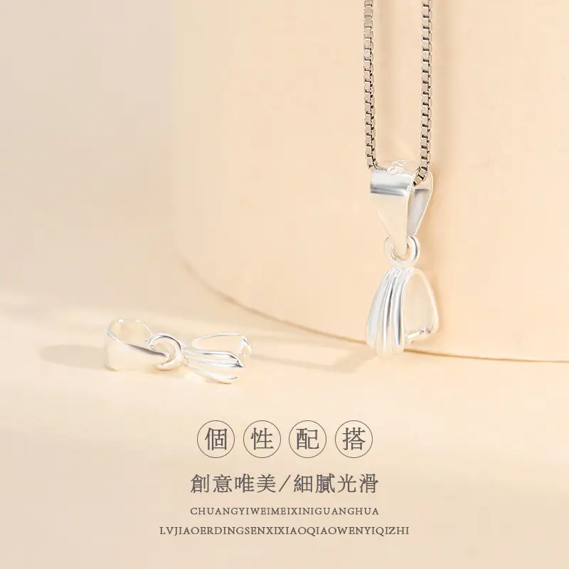 S925 Sterling Silver Melon Button Jade Pendant Clip Buckle - Image 6