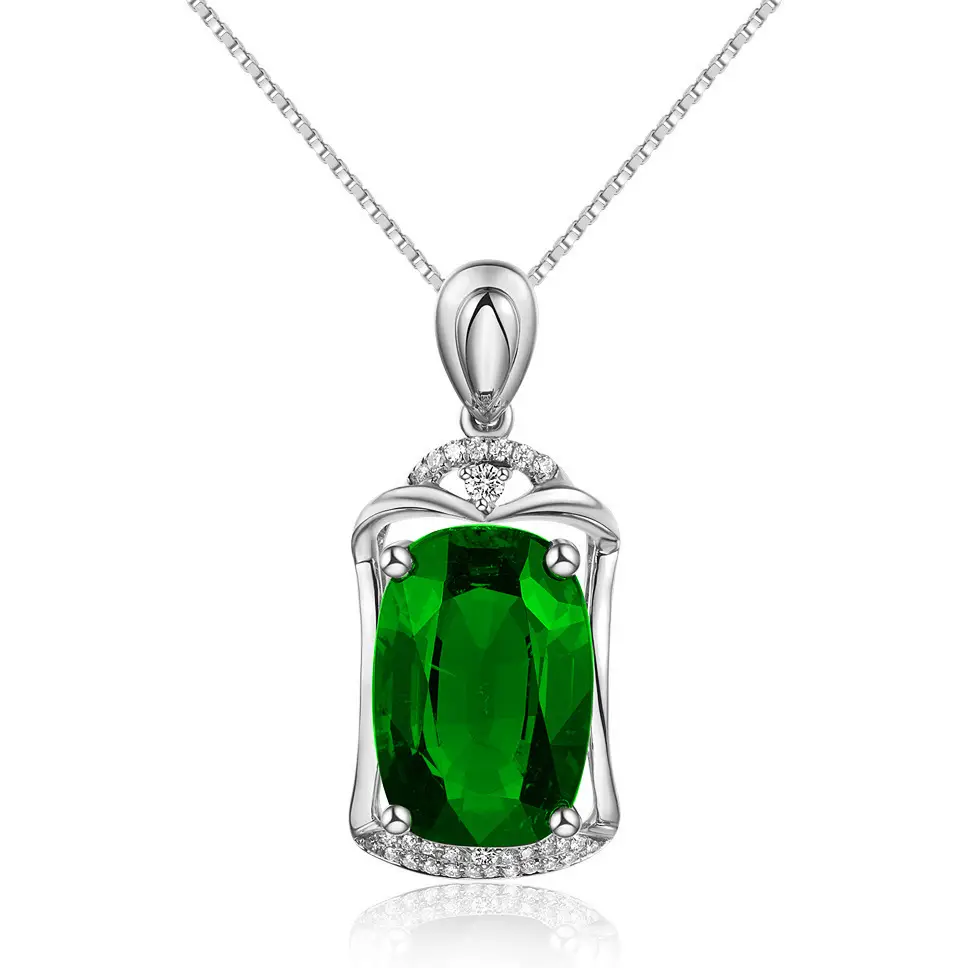 18K Rose Gold Tourmaline Pendant Necklace Red Ruby Color