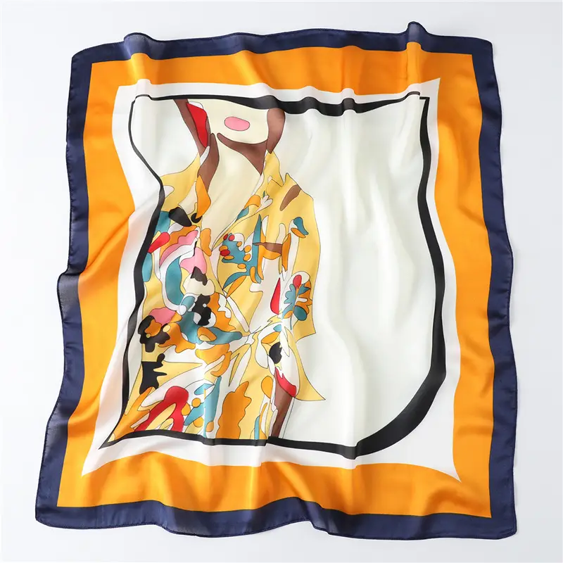 Spring Silk Scarf with Floral Print Green — feature 17