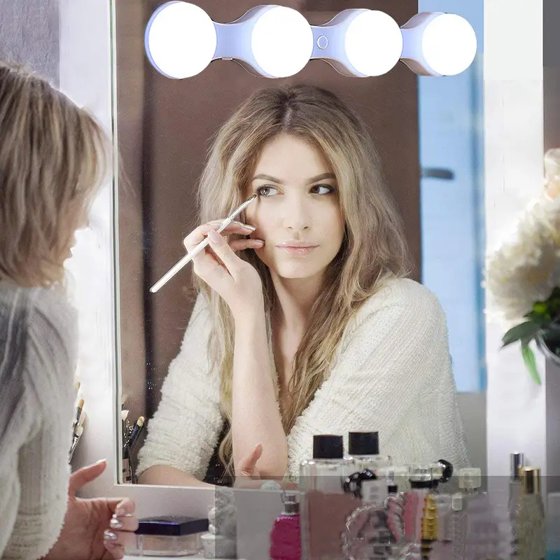 Portable Rechargeable Makeup Mirror Light with Suction Cup - Image 2