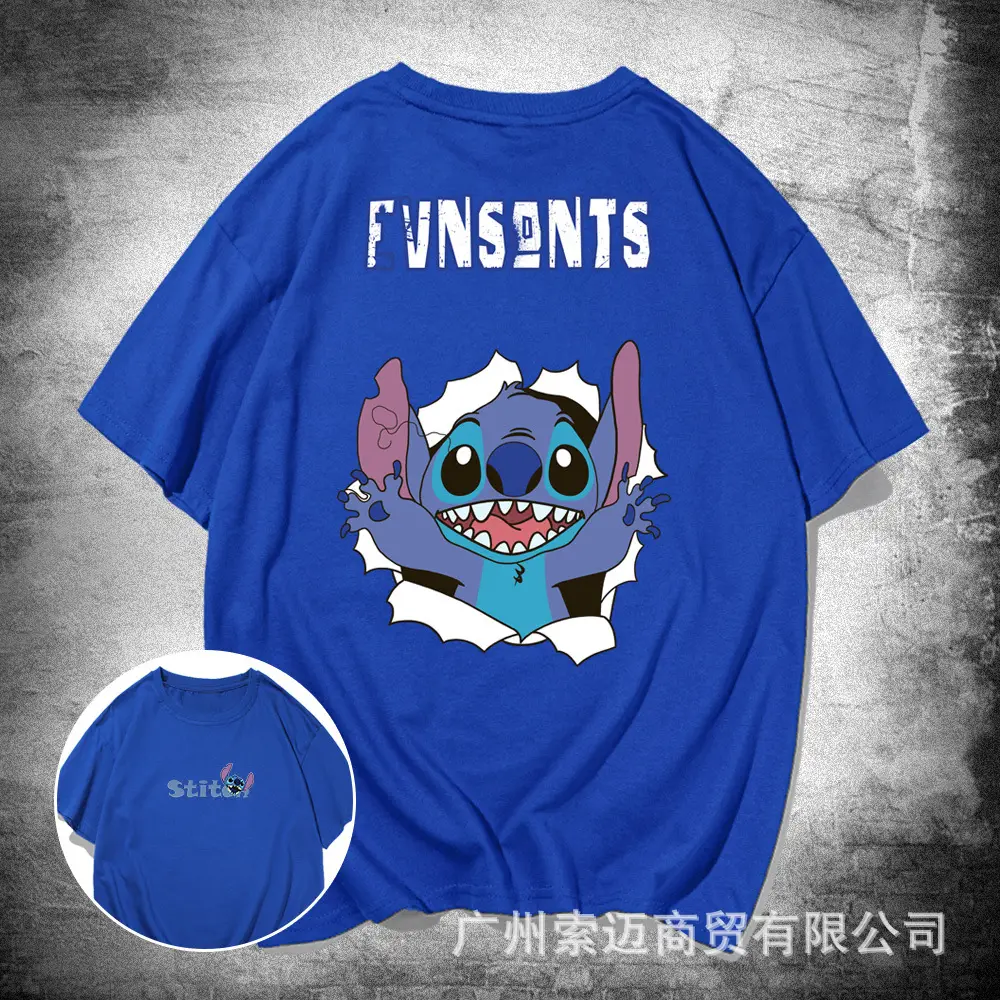 Stitch Long Sleeve T-Shirt White Loose Fit