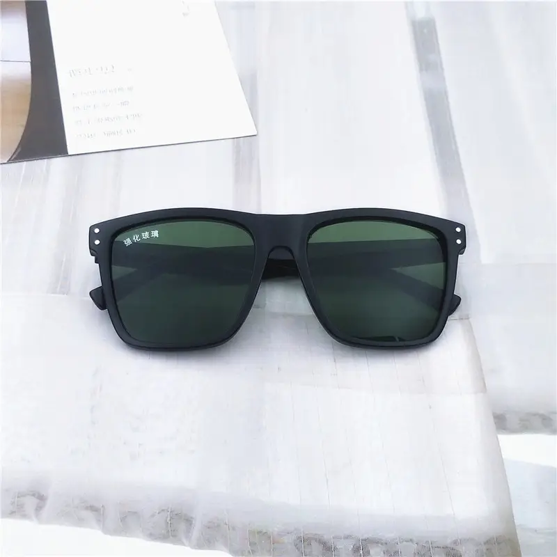 Men's Square Frame Mirror Glass Sunglasses - Image 3