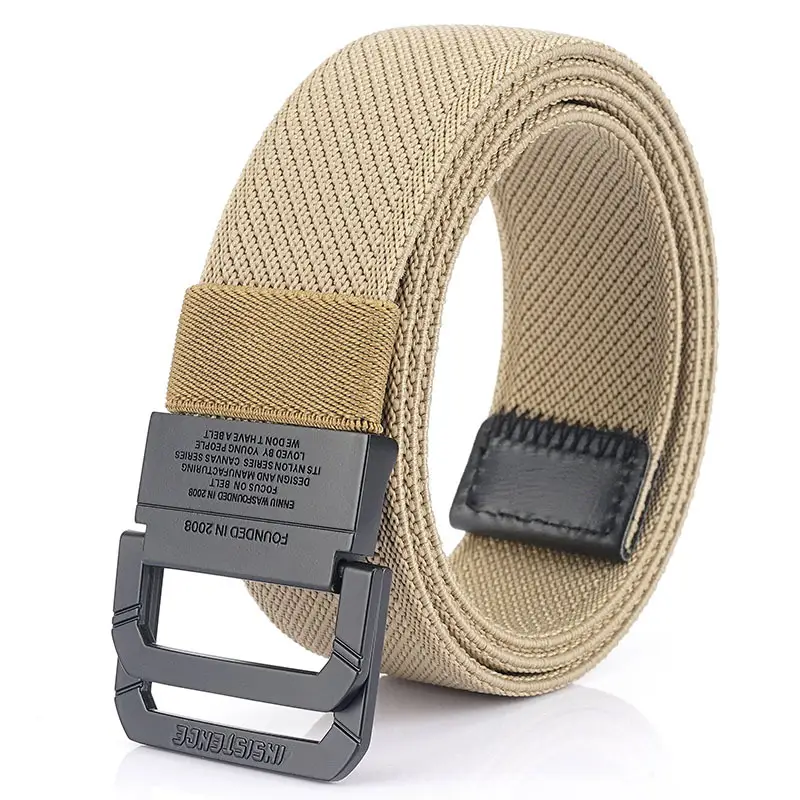 Men's Canvas Woven Belt Black Brown 120mm - Image 3