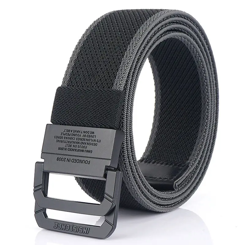 Men's Canvas Woven Belt Black Brown 120mm - Image 11