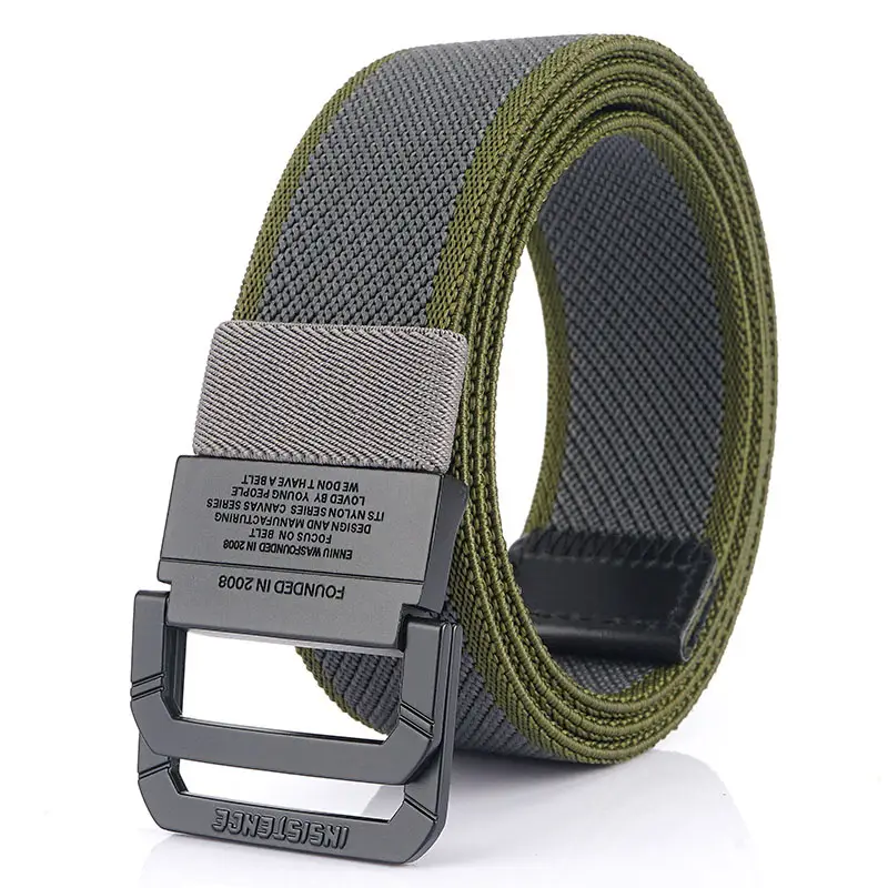 Men's Canvas Woven Belt Black Brown 120mm - Image 13