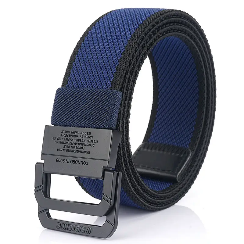 Men's Canvas Woven Belt Black Brown 120mm - Image 15