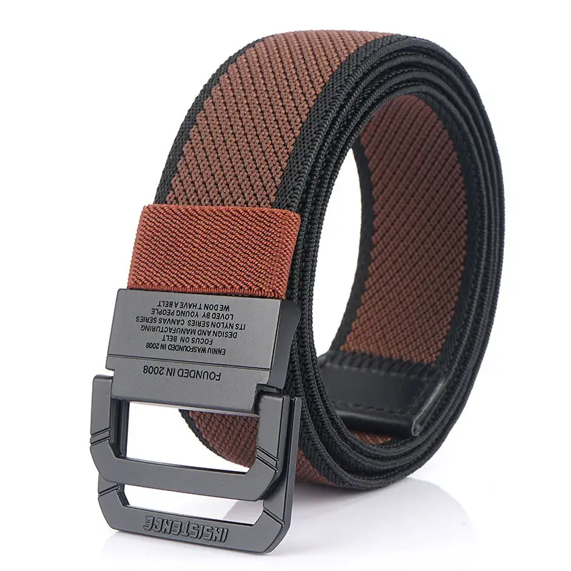 Men's Canvas Woven Belt Black Brown 120mm - Image 16