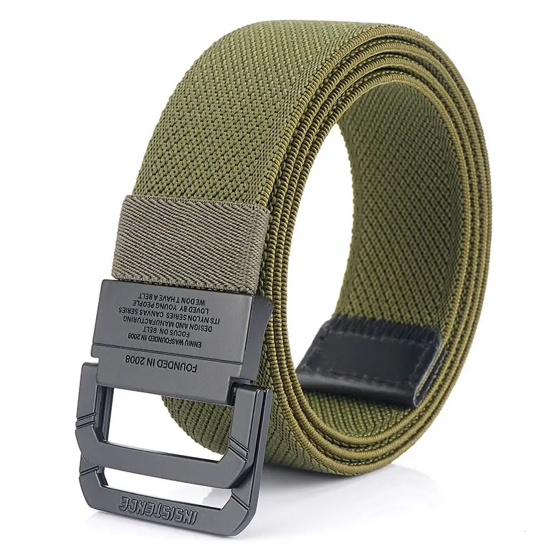 Men's Canvas Woven Belt Black Brown 120mm - Image 2