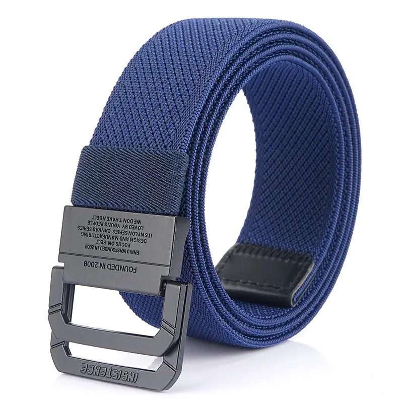 Men's Canvas Woven Belt Black Brown 120mm - Image 4