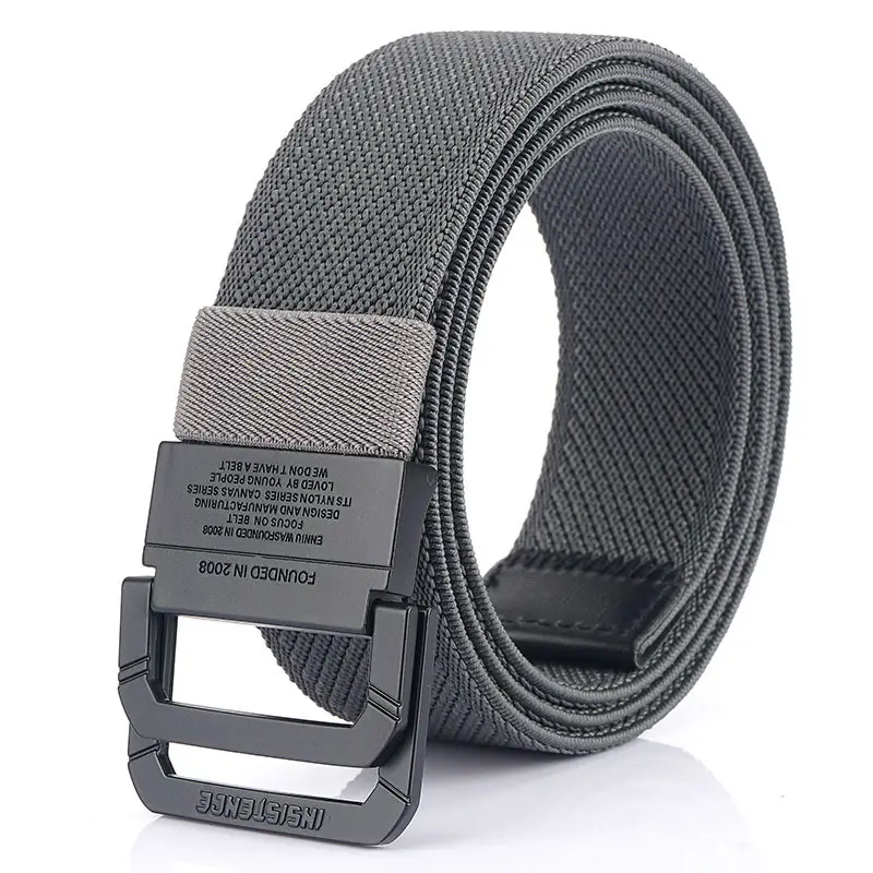 Men's Canvas Woven Belt Black Brown 120mm - Image 5