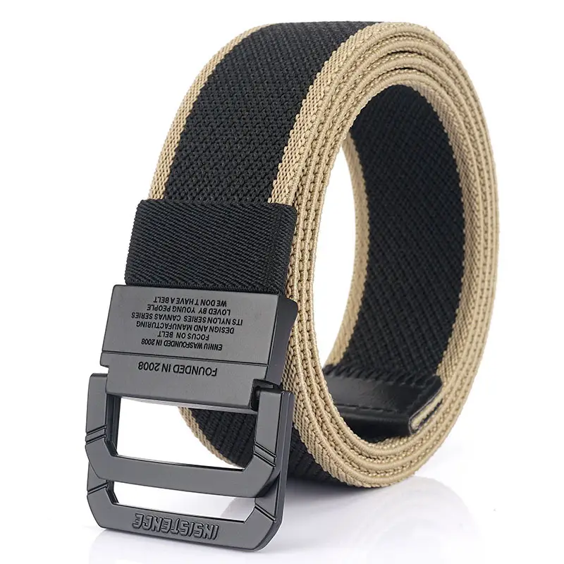 Men's Canvas Woven Belt Black Brown 120mm - Image 9