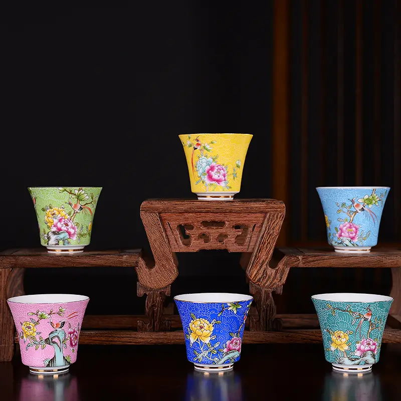 Hand-painted Ceramic Tea Cup with Floral Design - Image 10