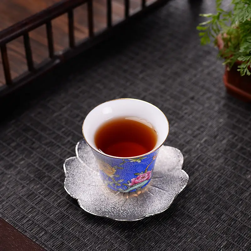 Hand-painted Ceramic Tea Cup with Floral Design - Image 11