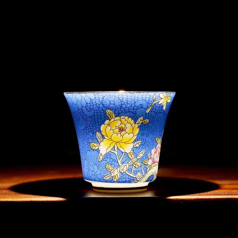 Hand-painted Ceramic Tea Cup with Floral Design - Image 12