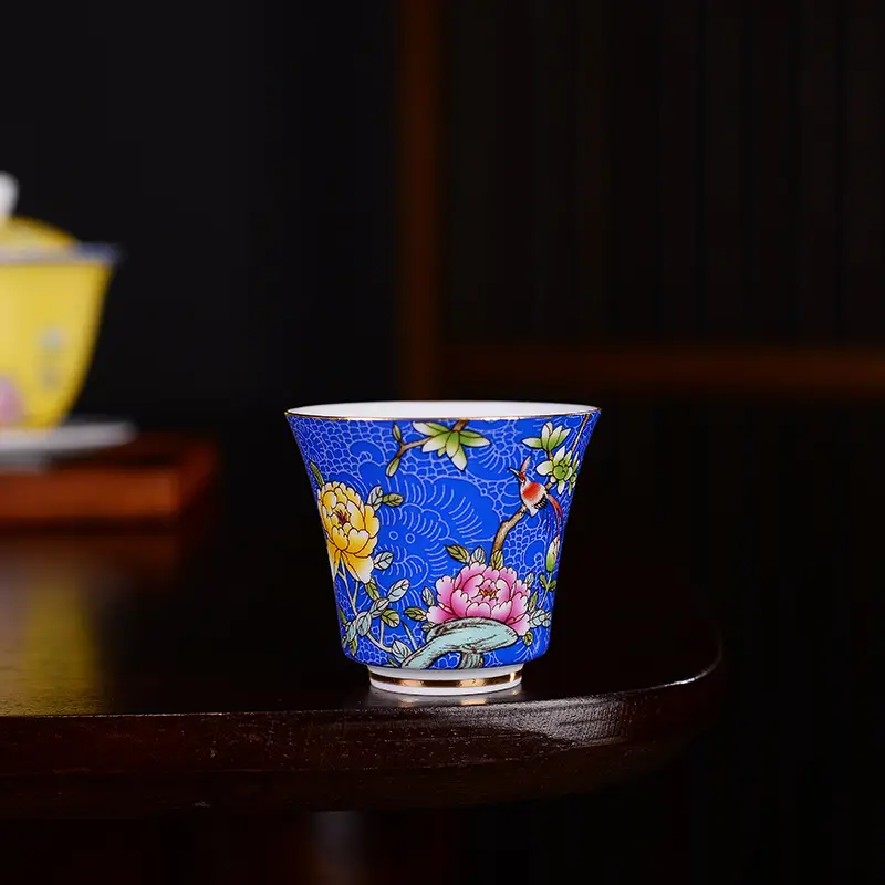 Hand-painted Ceramic Tea Cup with Floral Design - Image 4