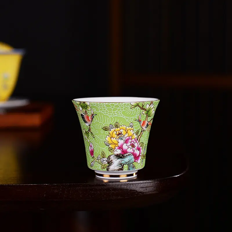 Hand-painted Ceramic Tea Cup with Floral Design - Image 6
