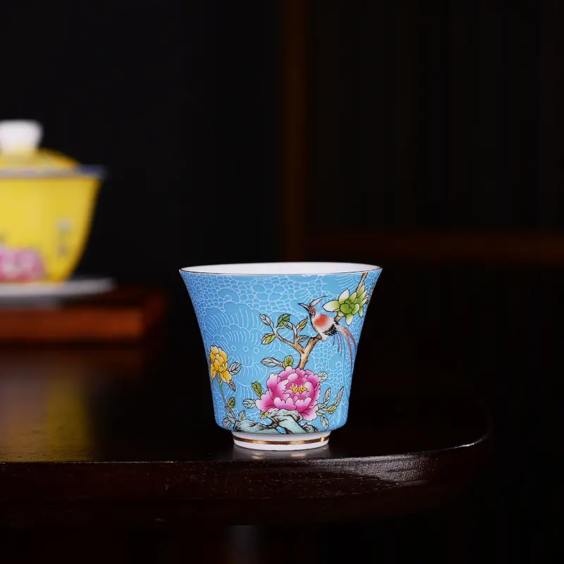 Hand-painted Ceramic Tea Cup with Floral Design - Image 7