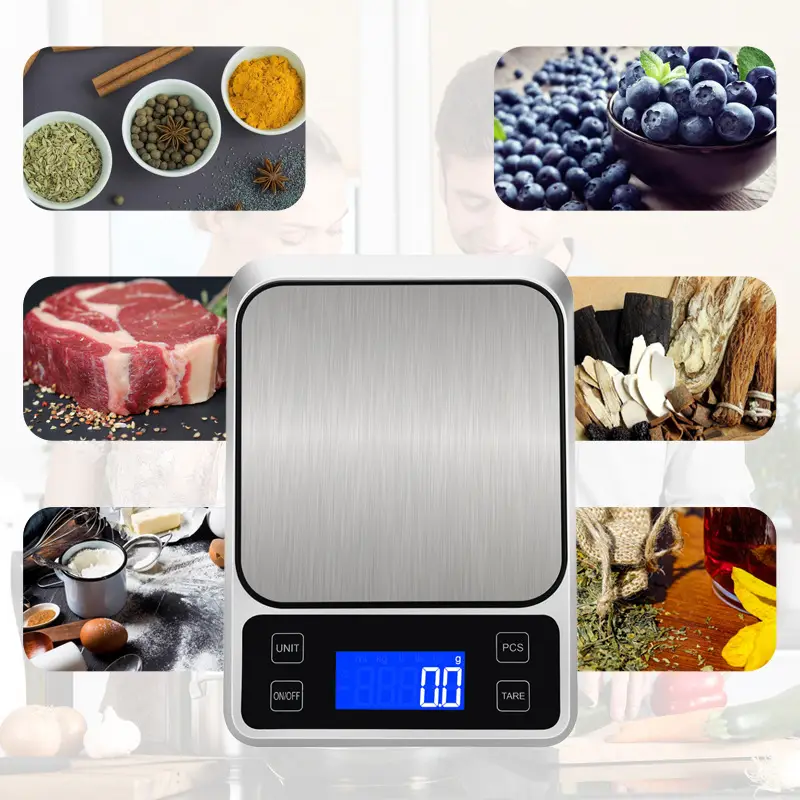 Digital Kitchen Scale Stainless Steel USB Charging 100g