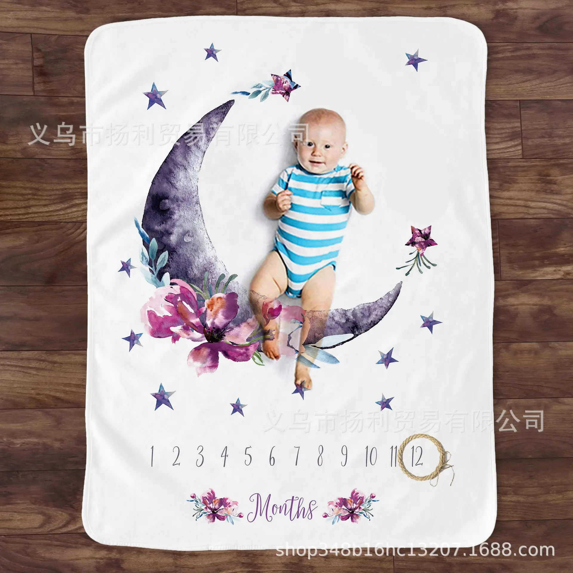 Baby Milestone Blanket with Flower Design for Kids