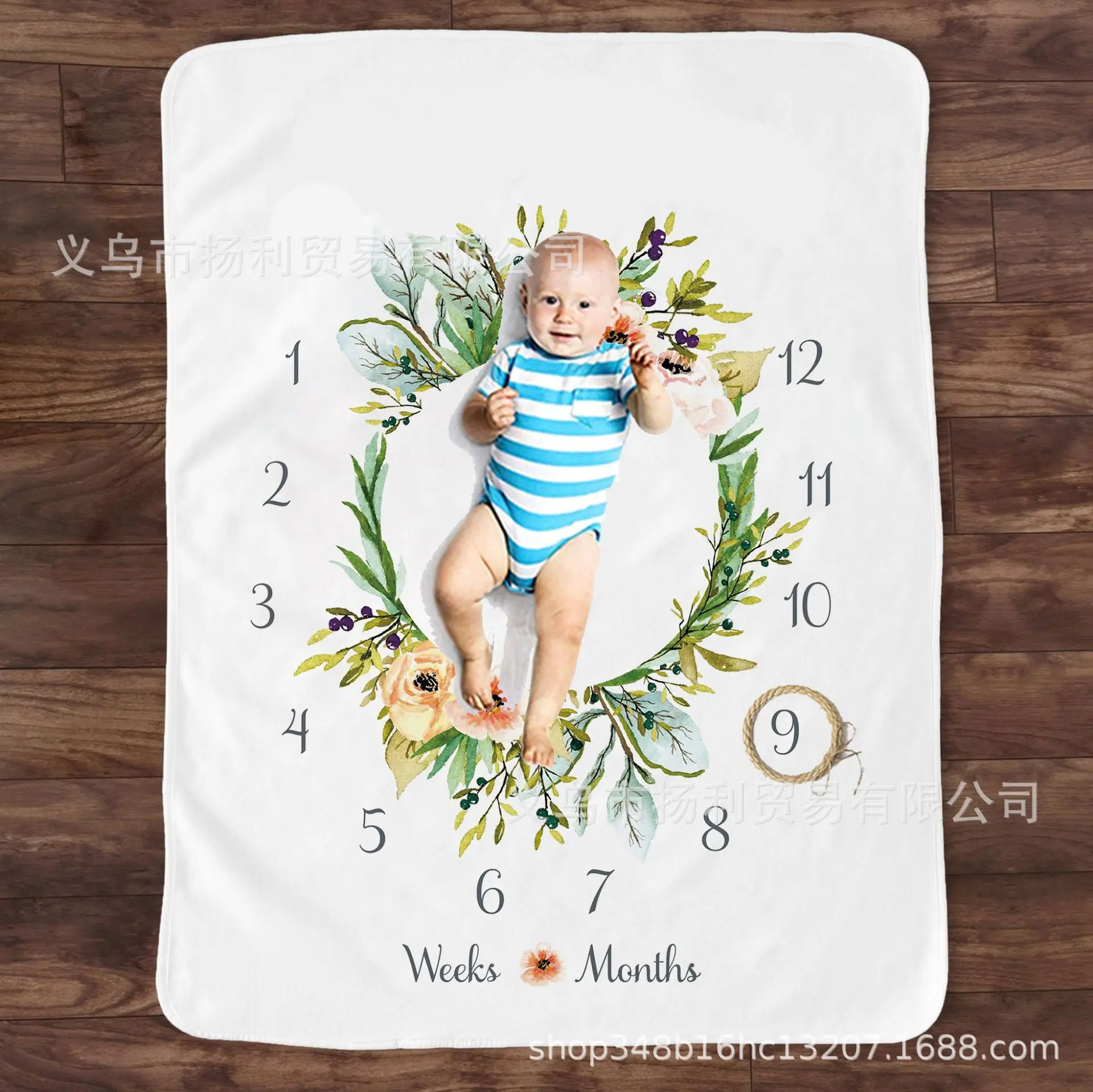 Baby Milestone Blanket with Flower Design for Kids