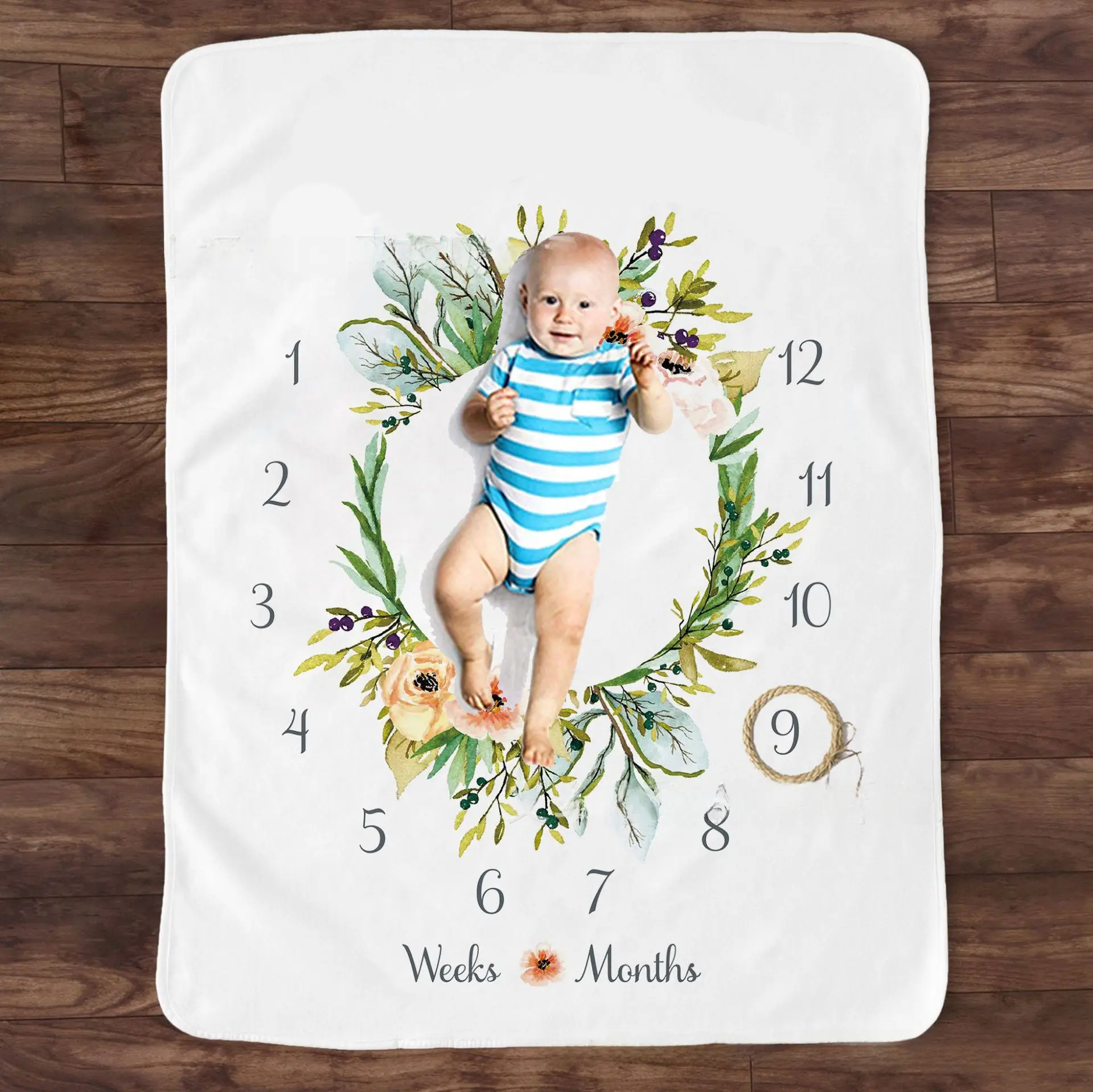 Baby Milestone Blanket with Flower Design for Kids