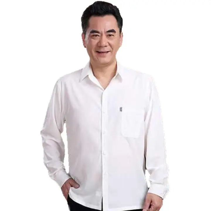 Men's Light Blue Long Sleeve Shirt for Men 40-50 Yrs - Image 10
