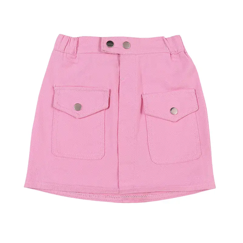 Girls' White Cotton Half-Length Skirt with Hip Hug Design - Image 6
